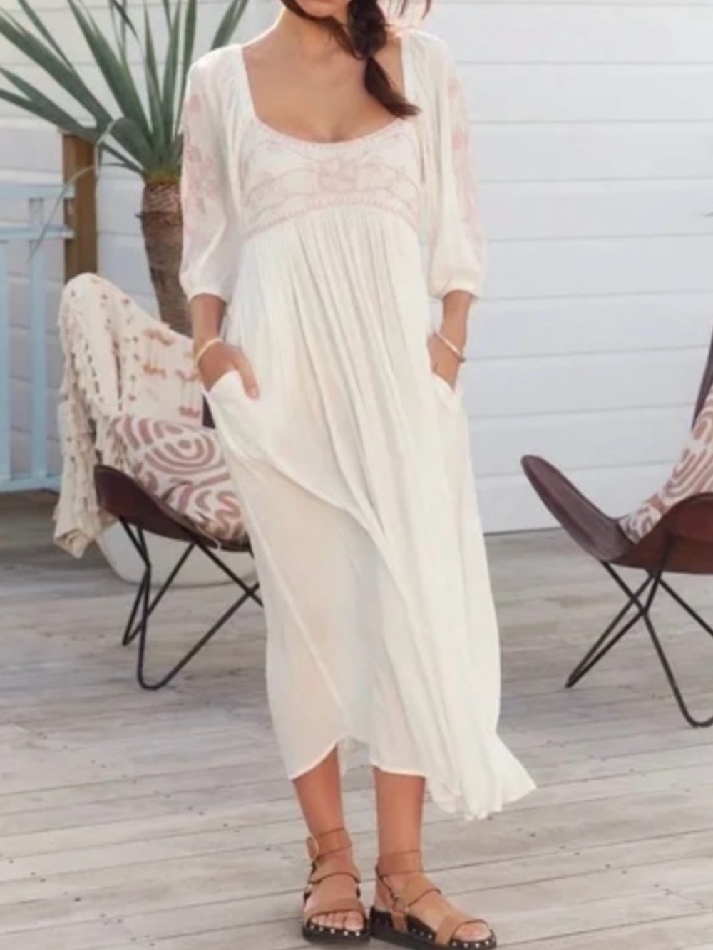 Free People Wedgewood Maxi dress size S in Ivory NWT B261 - Picture 8 of 11